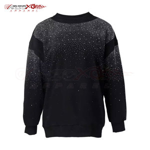 Sudadera de Invierno para Hombre con Pedrería, Forro Polar, Mezcla de Algodón Suave, Detalles Brillantes, Diseño Transpirable con Bolsillo, Cuello Redondo - Product Image 1