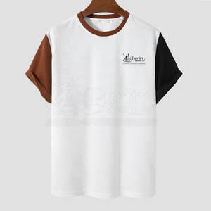 เสื้อยืดผ้าฝ้าย100% สำหรับผู้ชายสวมใส่สบายทำจากโรงงานพร้อมโลโก้ด้านหน้าระบายอากาศได้ - Product Image 1