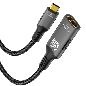 Thunderbolt 3/4 8K 60Hz 4K 120Hz <span class=keywords><strong>HDMI</strong></span> 2.1 8K 60Hz USB C vers <span class=keywords><strong>HDMI</strong></span> câble adaptateur mâle Compatible pour <span class=keywords><strong>iPhone</strong></span> MacBook Huawei Mate30 - Product Image 3