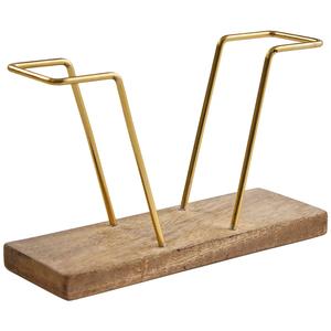 Porte-serviettes de bar élégant, cadre en métal avec base en bois, design stable et élégant, accès facile, parfait pour la décoration du comptoir de bar - Product Image 2