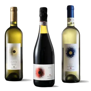 ชุดขวดไวน์ขาวประกายระยิบระยับสีแดงแบบพรีเมี่ยมจากอิตาลีสำหรับฤดูร้อน3x750ml