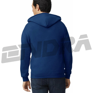 เสื้อฮู้ดซิปสีน้ำเงินกรมท่า สไตล์คลาสสิก ผ้าเนื้อนุ่ม ทนทาน ทรงหลวม ใส่สบาย เหมาะสำหรับใส่ทุกวัน ทั้งผู้ชายและผู้หญิง สวมใส่ได้ทุกฤดู - Product Image 3