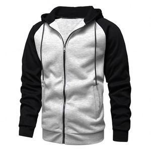 Sudadera con capucha con cremallera de gran tamaño de algodón grueso en blanco liso de alta calidad con logotipo personalizado de talla grande para hombre calle transpirable de invierno - Product Image 1
