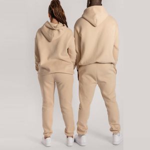 Mujeres primavera moda Casual deportes Jogger pantalones pulóver Sudadera con capucha conjunto Color sólido ecológico inviernos temporada Unisex chándales - Product Image 1