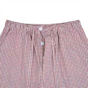 ชุดนอนผ้าฝ้ายผสมกระเป๋าลายกากบาทสีแดง, ชุดนอนผ้าฝ้ายผสมมีเชือกรูดและกระเป๋าข้างชุดนอนแสนสบาย - Product Image 4