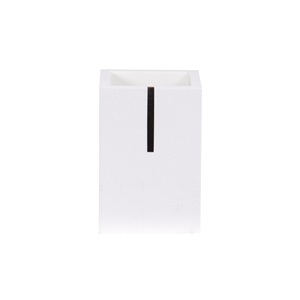 Gobelet de salle de bain MSV en polyrésine blanche, 7 x 7 x 10 cm - Product Image 2