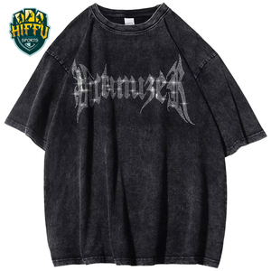 เสื้อยืดผู้ชายระบายอากาศได้อย่างรวดเร็วเปิดไหล่ผ้าโพลีเอสเตอร์/ ผ้าฝ้ายแวววาวแฟชั่นทรงหลวมพร้อมโลโก้พลอยเทียมตามสั่ง - Product Image 3