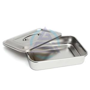 ที่วางถาดจัดระเบียบพร้อมฝาและที่จับสแตนเลสเครื่องมือผ่าตัดทางการแพทย์ถาดขัดเสร็จสำหรับการใช้งาน - Product Image 1