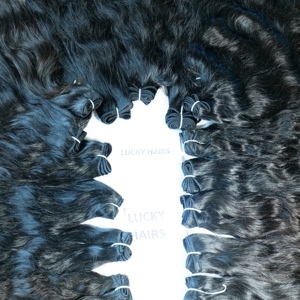 Extensions de cheveux humains vierges bruts 100% naturels, ondulés, non traités, provenant du temple indien du Sud, en lots, prix usine de gros - Product Image 3