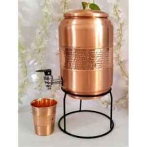 Ayurvedic Copper Matka Metal <b>Water</b> Storage <b>Dispenser</b> Heat Resistant Dishwasher Safe Modern Design Wellness Wholesale Customized - Product Image 5