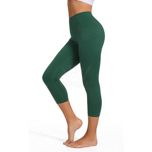 Mallas de Yoga de Cintura elástica de último estilo hechas en Pakistán, pantalones de Yoga de mujer de diseño personalizado de color sólido - Product Image 1