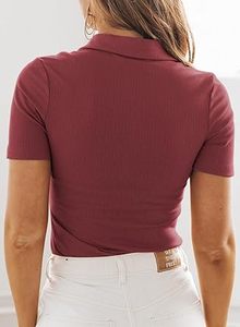 Camisetas de Punto Oxford Personalizadas al por Mayor para Mujer, Marca de Calidad, Manga Corta, Alta Calidad, Casual, Verano, Manga Larga, Transpirable - Product Image 4