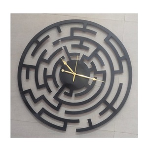 Reloj de pared multicolor de Metal decorativo para sala de estar, decoración de lujo para el hogar, arte de pared colgante de pared - Product Image 3