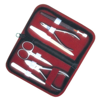 QNQ Kit de manucure professionnel de qualité supérieure, portable, écologique, mini, ensemble de coupe-ongles, boîte en cuir PU, soins personnels