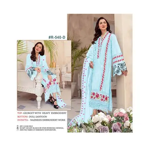 Производство модных дизайнеров, тяжелая вышивка, жоржет, пакистанский и индийский стиль, продажа платья-тройки сальвар камиз