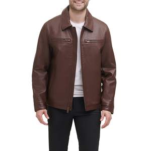 Chaqueta de Cuero Genuino para Motociclista para Hombre con Cierre de Cremallera, Forro Interior Cálido, Chaqueta de Cuero para Invierno para Hombre - Product Image 4