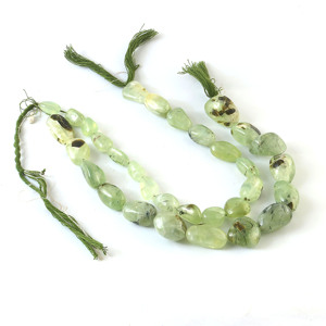 Perles lisses de préhnite naturelle, de 9x15mm à 17x21mm, perles de pierre précieuse préhnite verte, brin de 12 pouces, fabrication de bijoux, vente en gros - Product Image 1