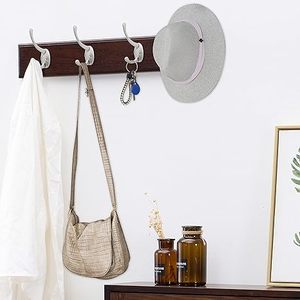 Silver Coat <b>Hooks</b> <b>Wall</b> Mounted With Screws Retro Double <b>Hooks</b> Utility Black <b>Hooks</b> for Coat Scarf Bag Towel <b>Key</b> Cap Hat - Product Image 5