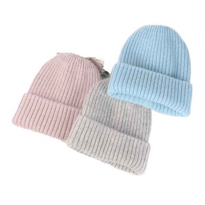 Todos los colorways piel de conejo raya mujer invierno sombrero color sólido otoño gorros mejor combinado cálido suave gorro regalo - Product Image 1
