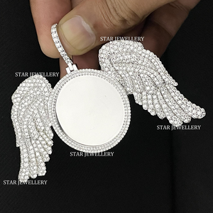 Colgante de Alas de Ángel con Diamantes Cultivados en Laboratorio, Chapado en Oro de 10K, Estilo Hip Hop, Unisex, Personalizado, Brillante, de STAR JEWELLERY - Product Image 2
