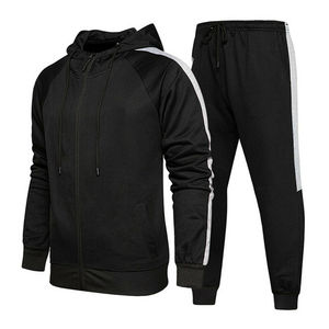 100% coton hommes survêtements décontractés veste zippée pantalon survêtement ensembles de gymnastique survêtement unisexe survêtements prix de gros coton polaire - Product Image 2