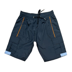 Short en nylon réfléchissant de haute qualité pour hommes, modèle solide, décontracté, taille moyenne, vêtements de rue, deux poches, cordon de serrage, taille tricotée - Product Image 1