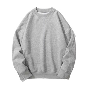 Customizable Men's Heavy 370gsm Fleece Sweatshirt Neck Drop Shoulder Design High Quality <b>Neutral</b> Hoodies Winter Customized Logo - Product Image 4