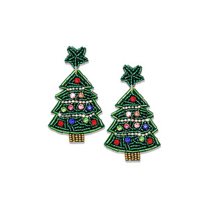 Nouveau coloré noël cristal étoile boucles d'oreilles à la mode plaqué or avec poire diamant créatif arbre Design direct inde - Product Image 1
