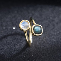 Bague vintage de haute qualité en argent sterling 925 plaqué or, sertie d'un pietersite en forme de goutte d'eau certifié IGI