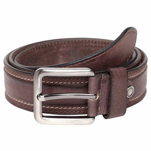 Cinturón de cuero de piel de grano superior informal para hombre sólido - Product Image 1