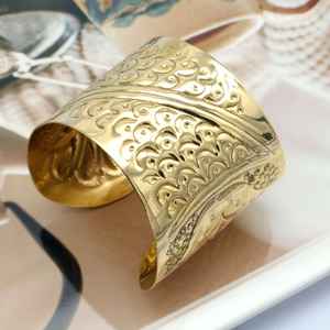 Brazalete de latón crudo de 69mm, brazalete de incrustaciones, brazalete de canal en blanco, pulsera ancha hecha a mano, latón crudo - Product Image 3