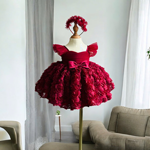 Vestido de princesa de otoño con patrón 3D de alta calidad para niñas, Vestido corto de fiesta de gasa para niños de 12 años, entrega rápida Vietnam - Product Image 2