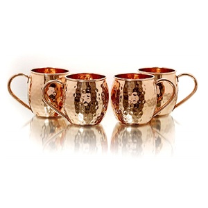 Shining Polished Handmade <b>Copper</b> Mugs Moscow Mule <b>Copper</b> Cocktail Drink Mugs Set and Inside Shine Pearl Nickle for <b>Kitchen</b> Use - Product Image 1
