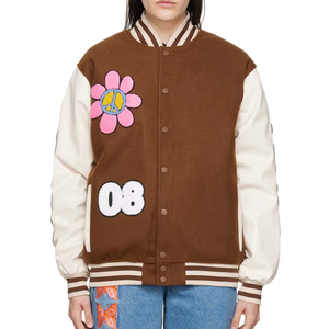 OEM Custom <b>Sheep</b> <b>Skin</b> Women's Varsity <b>Jacket</b> Winter Plus Size Breathable Cotton Shell New Arrival - Product Image 1