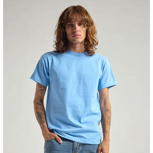 Camiseta de algodón holgada básica de gran tamaño con logotipo personalizado para hombre, camisetas de manga corta, camiseta informal de Color sólido de gran tamaño para entrenamiento - Product Image 4