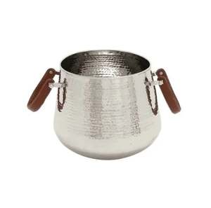 Design authentique de qualité supérieure idéal pour les célébrations de mariages martelé à la main aspect antique seau à glace en acier inoxydable couleur nickel - Product Image 5