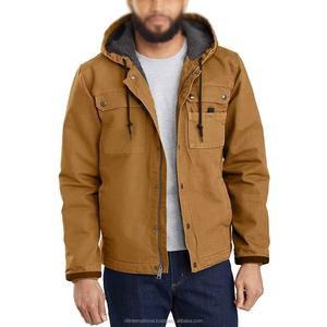 Men’s Heavyweight Duck Canvas Utility <b>Work</b> Jacket Sherpa <b>Fleece</b> Lined Relaxed Fit Winter Coat - Product Image 2