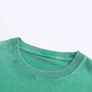 เสื้อยืดโอเวอร์ไซส์สำหรับผู้ชายเสื้อยืดผ้าฝ้ายฟอกสีแบบว่างเปล่าเสื้อยืดพิมพ์ลายพัฟโลโก้ออกแบบได้ตามต้องการ - Product Image 3