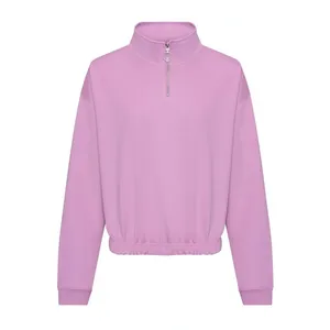 Custom Women's <b>Cropped</b> <b>Zip</b> Sweatshirt Promotional <b>Hoodies</b> & Sweatshirts - Product Image 3
