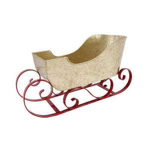 รถเลื่อนหิมะโลหะสีทองสำหรับตกแต่งโต๊ะในวันคริสต์มาส - Product Image 1