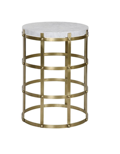 Table basse en Aluminium, Sofa de luxe, ensemble latéral en métal doré, meubles de salon modernes, Table d'accent de café ronde - Product Image 2