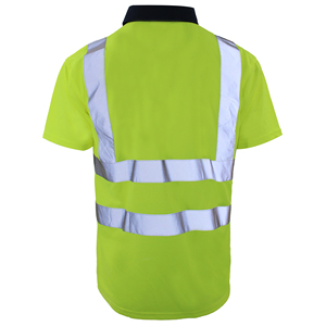 Chemise de travail polo haute visibilité pour hommes, vêtements de travail, chemise 100% polyester, polo de sécurité réfléchissant - Product Image 5