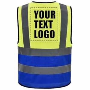 Gilet de sécurité réfléchissant à haute visibilité 100% polyester, fermeture éclair sur le devant, gilet de sécurité pas cher avec logo - Product Image 3