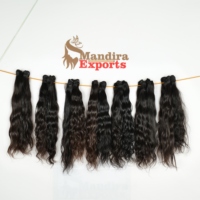 Extensions de cheveux indiens Remy 100% naturels non traités, jeunes, vierges, couleur noire naturelle, cuticules alignées, ondulés, qualité Temple, fabriquées à la machine