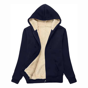 2025 dernière conception manches longues fermeture éclair fourrure sweats à capuche bas quantité minimale de commande laine sweats à capuche pour hommes meilleur fabricant tendance sweats à capuche à vendre - Product Image 1