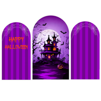 Toile de fond d'arche de fête d'Halloween, motif dessin animé effrayant, pour événements et festivals