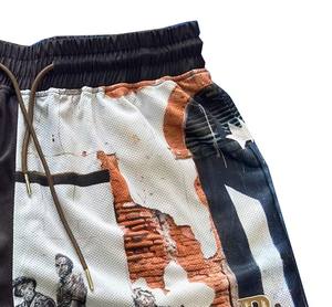 Customize Men's Plus Size Training Sports Baseball Shorts High Street Paisley Design 5 Inch Inseam <b>Mesh</b> Breathable Fashion Mens - Product Image 3