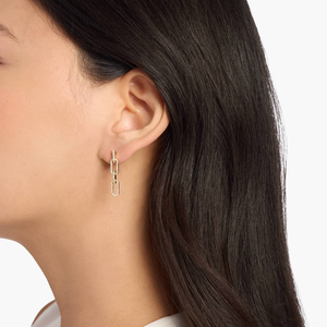 Pendientes colgantes de diamantes cultivados en laboratorio de oro de 10K de corte redondo elegante clásico para mujer, diseño colgante elegante para fiestas, bodas - Product Image 2