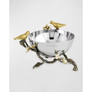 Dates bol de service haute qualité en métal plaqué argent 3 Joint Designer bol pour la maison dessus de table nourriture Fruits bols de service - Product Image 2