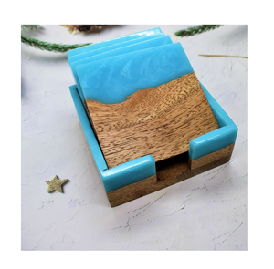 Posavasos de madera de resina epoxi, diseño moderno, artesanías populares, fabricación al por mayor, posavasos para tazas de café - Product Image 3